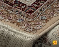 فرش کلاسیک 232 کرم حاشیه آبی - تصویر 9
