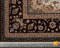 فرش کلاسیک 7521 سرمه ای حاشیه شرابی - تصویر 12