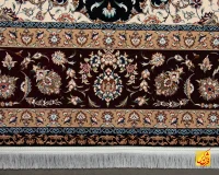 فرش کلاسیک 7521 سرمه ای حاشیه شرابی - تصویر 11