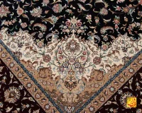 فرش کلاسیک 7521 سرمه ای حاشیه شرابی - تصویر 9