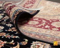 فرش کلاسیک 7521 سرمه ای حاشیه شرابی - تصویر 10