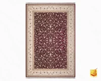 فرش کلاسیک 7542 شرابی حاشیه کرم - تصویر 2