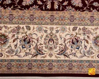 فرش کلاسیک 7542 شرابی حاشیه کرم - تصویر 9
