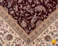 فرش کلاسیک 7542 شرابی حاشیه کرم - تصویر 5