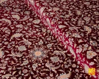 فرش کلاسیک 7542 شرابی حاشیه کرم - تصویر 6