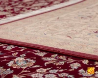 فرش کلاسیک 7542 شرابی حاشیه کرم - تصویر 8