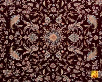 فرش کلاسیک 7542 شرابی حاشیه کرم - تصویر 3