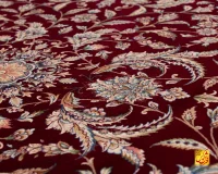 فرش کلاسیک 7542 شرابی حاشیه کرم - تصویر 4