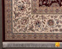 فرش کلاسیک 7542 شرابی حاشیه کرم - تصویر 10