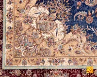 فرش کلاسیک 7555 آبی حاشیه شرابی - تصویر 6