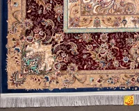 فرش کلاسیک 7555 آبی حاشیه شرابی - تصویر 10