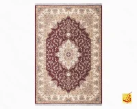 فرش کلاسیک 7555 شرابی - تصویر 2