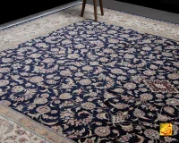 فرش کلاسیک 7502 سرمه ای