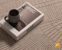 فرش مینیمال 77129 کرم طوسی - تصویر 4