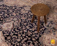 فرش کلاسیک 7535 سرمه ای - تصویر 3