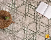 فرش مینیمال 7717 بژ سبز - تصویر 3