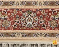 فرش کلاسیک جواهر کرم حاشیه گلبهی - تصویر 7