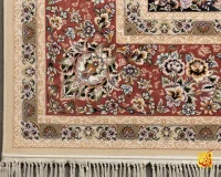 فرش کلاسیک جواهر کرم حاشیه گلبهی - تصویر 8