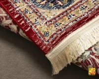 فرش وینتیج شاه پسند آجری حاشیه کرم - تصویر 8
