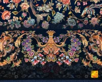 فرش ابریشم ماشینی L1245 آبی - تصویر 9