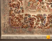 فرش ابریشم ماشینی L1242 کرم - تصویر 10