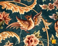 فرش ابریشم ماشینی L1248 آبی حاشیه کرم - تصویر 7