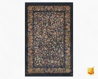 فرش ابریشم ماشینی L1245 آبی - تصویر 2