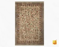 فرش ابریشم ماشینی L1242 کرم - تصویر 2
